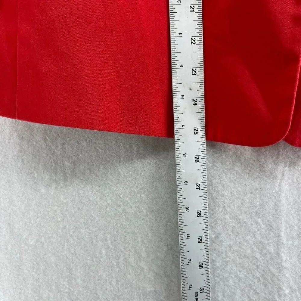 Lands' End Blazer Women's Sz 14 Red One-Button Single-Breasted Striped Lining - Picture 5 of 12